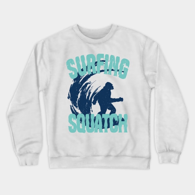 Surfing Squatch Crewneck Sweatshirt by Etopix